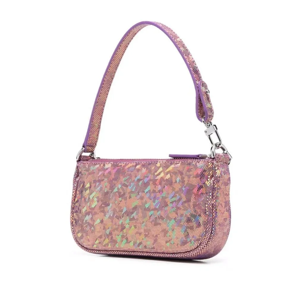 BY FAR Mini Rachel Hologram Shoulder Bag- Color Disco Violet - Picture 3 of 8